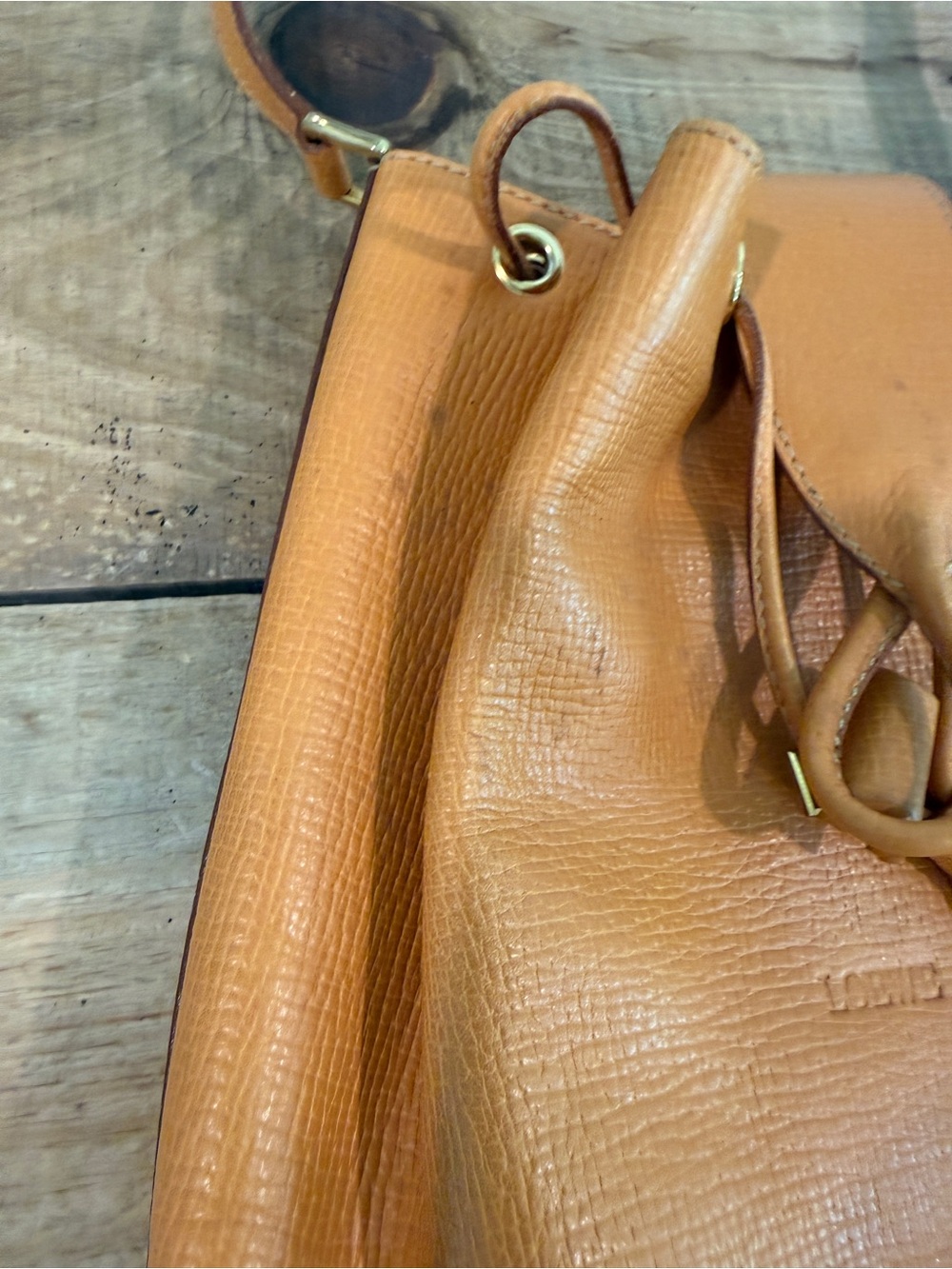 Loewe Vintage Leather Drawstring Bucket Shoulder Bag Authentic COA Project - Picture 13 of 15